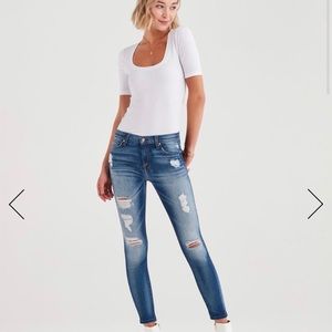 7 for All Mankind Ankle Skinny Jeans Distressed